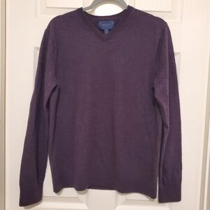 Fairlane Men's Sweater 100% Merino Wool V Neck long Sleeve Size XL